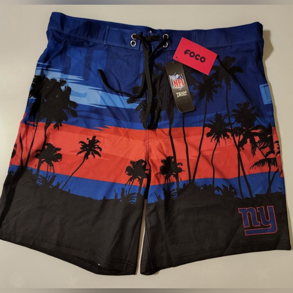 Men's Foco New York Giants Team Apparel Shorts Swim Trunks Boardshorts Size XL